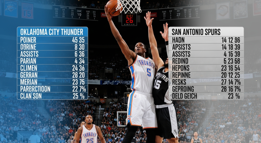 Oklahoma City Thunder vs San Antonio Spurs match player stats