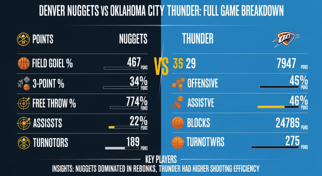Denver Nuggets vs Oklahoma City Thunder stats